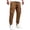 Brown_004, variant on Men's Casual Cargo Sweatpants Straight Fit Cozy Lightweight Elastic Waist Drawstring Joggers Workout Sports Tapered Hiking Pants with Flap Pockets Light Gray 2XL