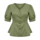 thumbnail image 4 of Xuyuer Women's Fashion Casual Solid Color V-Neck Buttoned Short Sleeve Top, Versatile Blouse for Office Wear, Weekend Outings and Everyday Chic Style, 4 of 7