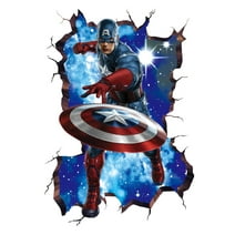 Gusuhome Superhero Wall Decals Detachable Captain America 3d Wall Sticker for Boys Kids Room Bedroom Wall Decor 16 inches x 24 inches