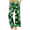 thumbnail image 2 of Xuniizn Pajamas Pants for Women, Plus Size Elastic Christmas Plaid Loungewear Pants, Holiday Cozy Casual Pajamas, 2 of 7