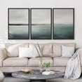 thumbnail image 2 of PixonSign Framed Canvas Print Wall Art Set Teal Ocean Horizon Cloud Sky Nature Wilderness Fine Art Illustrations Decorative Multicolor Landscape Rustic Country/Farmhouse - 24"x36"x3 Black, 2 of 5