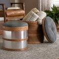 thumbnail image 5 of Baxton Studio Caleb Modern Grey Fabric and Alligator Faux Leather 2-Piece Storage Ottoman Set, 5 of 7