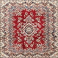 thumbnail image 1 of Ahgly Company Indoor Square Traditional Tan Brown Medallion Area Rugs, 4' Square, 1 of 6