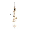 thumbnail image 3 of DecMode 35" Gold Metal Indoor Outdoor Bird Windchime with Glass Beads and Bells, 3 of 9