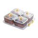 thumbnail image 1 of Platos para servir aperitivos de frutos secos, tarros para galletas y recipientes para condimentos para hoteles. Fumo gris 4 cuadrícula, 1 of 9