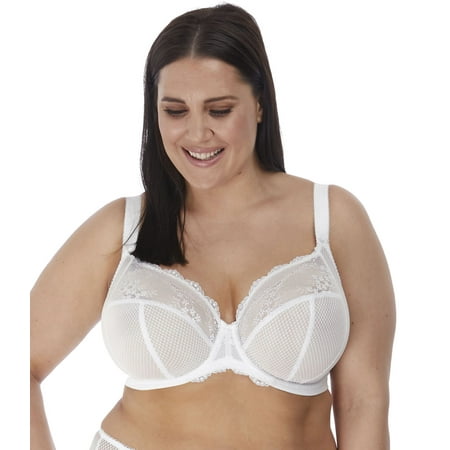 

Elomi Womens Charley Stretch Underwire Plunge Bra 38FF White