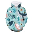 thumbnail image 2 of Little Boys Girls Kids Hooded Unisex Sweatshirt 3D Ocean Animals Printed Pullover Hoodie For Girls Boys With Pocket 11-12T, 2 of 3