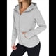 thumbnail image 3 of Sudaderas con Capucha y Cremallera para Mujer, Chaquetas de Forro , Sudaderas de Gran Tamaño, Conjuntos de Moda de Otoño, Suéteres, Ropa de Invierno. Gris XL, 3 of 10