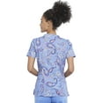 thumbnail image 4 of Cherokee Prints Women Medical Scrubs Top V-Neck Plus Size CK646, 3XL, Garden Paisley, 4 of 6