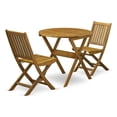 thumbnail image 1 of Pemberly Row Wood Table and 2 Folding Patio Chairs - Natural Oil Finish, 1 of 7