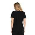 thumbnail image 2 of Barco One Wellness BWT012 Women's 4 Pocket V-Neck Contrast Shoulder Front Split Scrub Top Black XS, 2 of 2