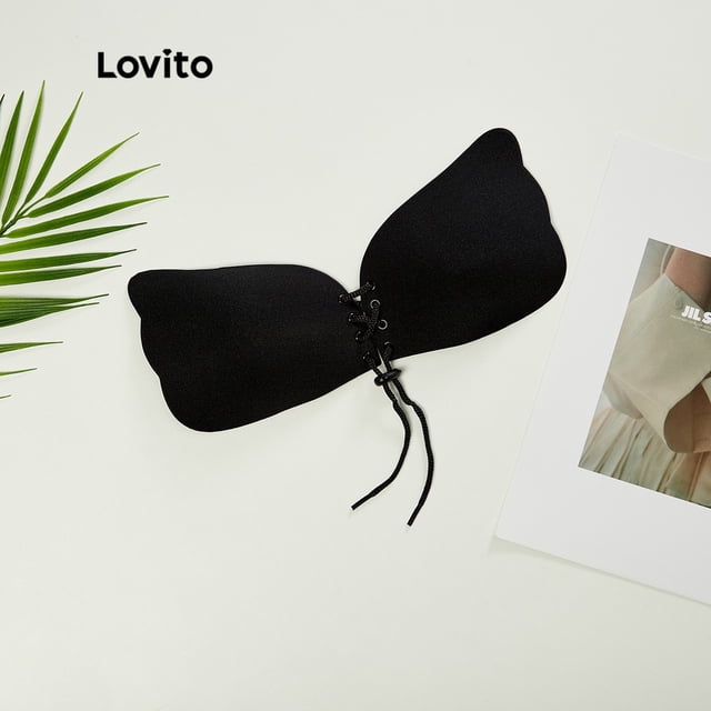 Lovito Ropa Interior Casual Básico Liso Lazo Skinny L13X108 (Color Negro / Piel)