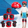 thumbnail image 3 of Fridja 7Pcs Kids Bike Helmet Set Skateboard Knee Pads Kids Helmet Elbow Pads Wrist Guards Adjustable for 3~10yrs Girl Boy Kids Protective Gear Set for Sport Cycling Bike Roller Skating Scooter, 3 of 4