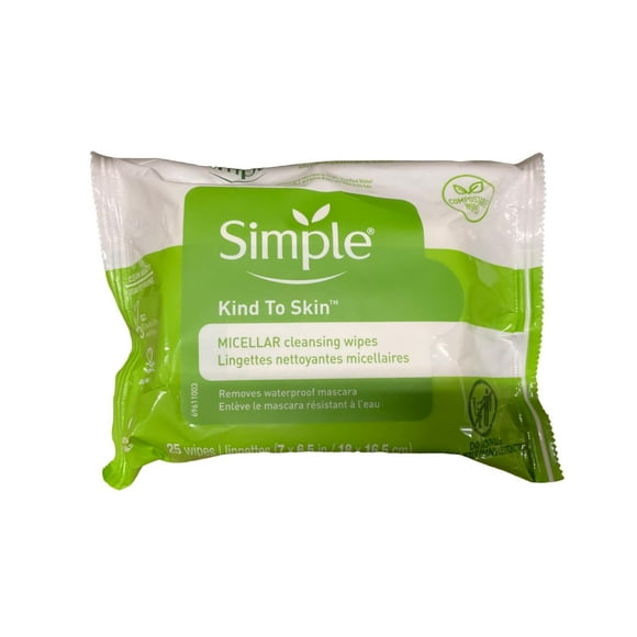 Toallitas limpiadoras Simple Kind to Skin Micellar 25 toallitas x4
