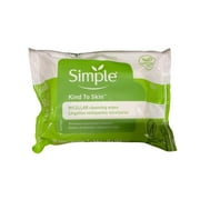 Simple Kind to Skin Cleansing Wipes Micellar 4 Count Gentle and Effective Makeup Remover Free From Color and Dye, Artificial Perfume and Harsh Chemicals 25 Wipes ALT1