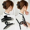 thumbnail image 5 of Women Elegant Black Geometric Plastic Hair Claw Lady Sweet Long Hair Holder Toothed Hair Clips Hairpins Fashion Hair Accessories, 5 of 9