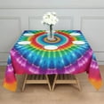 thumbnail image 3 of Colorful Tie Dye Circular Pattern Square Tablecloth,Waterproof Square Table Cover,Wipeable Spillproof Washable Table Cover for Home Kitchen Party Decor 42"X42"(107x107cm), 3 of 6
