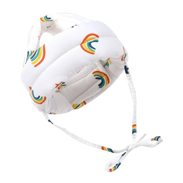 Gorro de protección para bebés Yotijar suave y transpirable patrón de arco iris