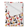 thumbnail image 2 of Rooster Soft Flannel Fleece Throw Blanket, Continuous Domestic Farm Animal Bird Irregular Repetition, Cozy Plush for Indoor and Outdoor Use, 60" x 80", Charcoal Grey Vermilion, by Ambesonne, 2 of 5