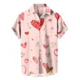 thumbnail image 3 of Camisas casuales con estampado de amor en 3D para hombre, camisa de playa de estilo hawaiano de manga corta a la moda, ropa de gran tamaño para hombre, 3 of 5