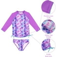 thumbnail image 3 of weVSwe Girls Rash Guard Swimsuit Rare Hem Cuffs Bathing Suit UPF 50+ Protection 2-10 T, 3 of 3