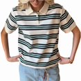 thumbnail image 3 of Womens Short Sleeve Business Casual Tops Summer V Neck Work Shirts 2025 Fitted Basic Collared Shirt Green S, 3 of 9