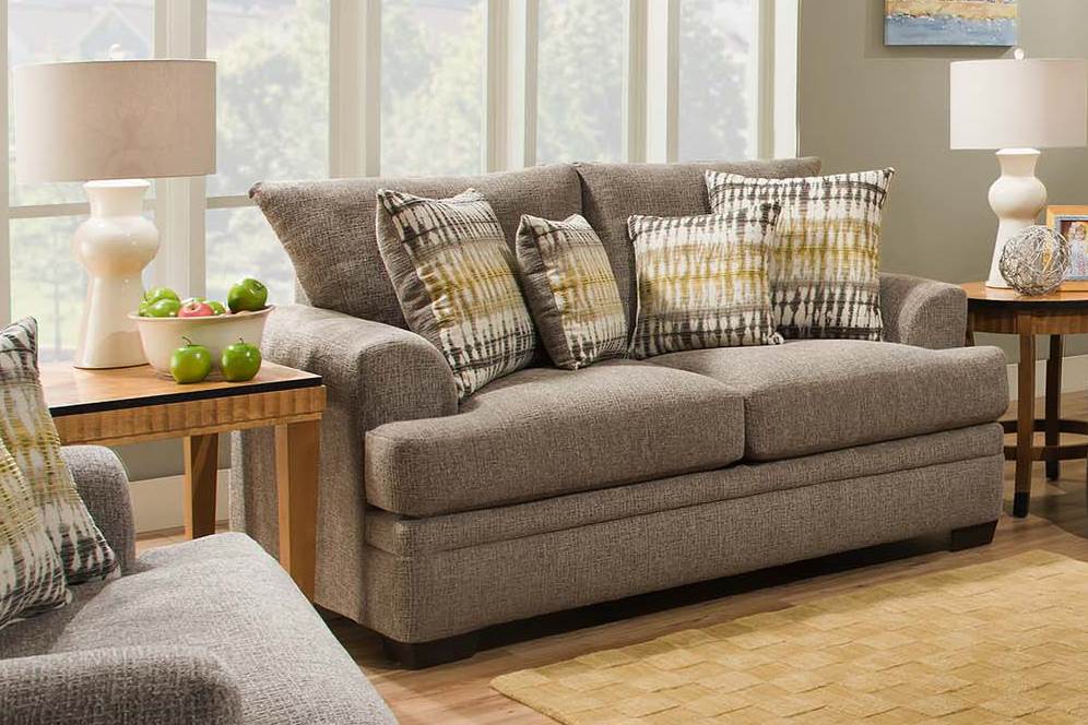 Upholstered Loveseat in Perth Pewter