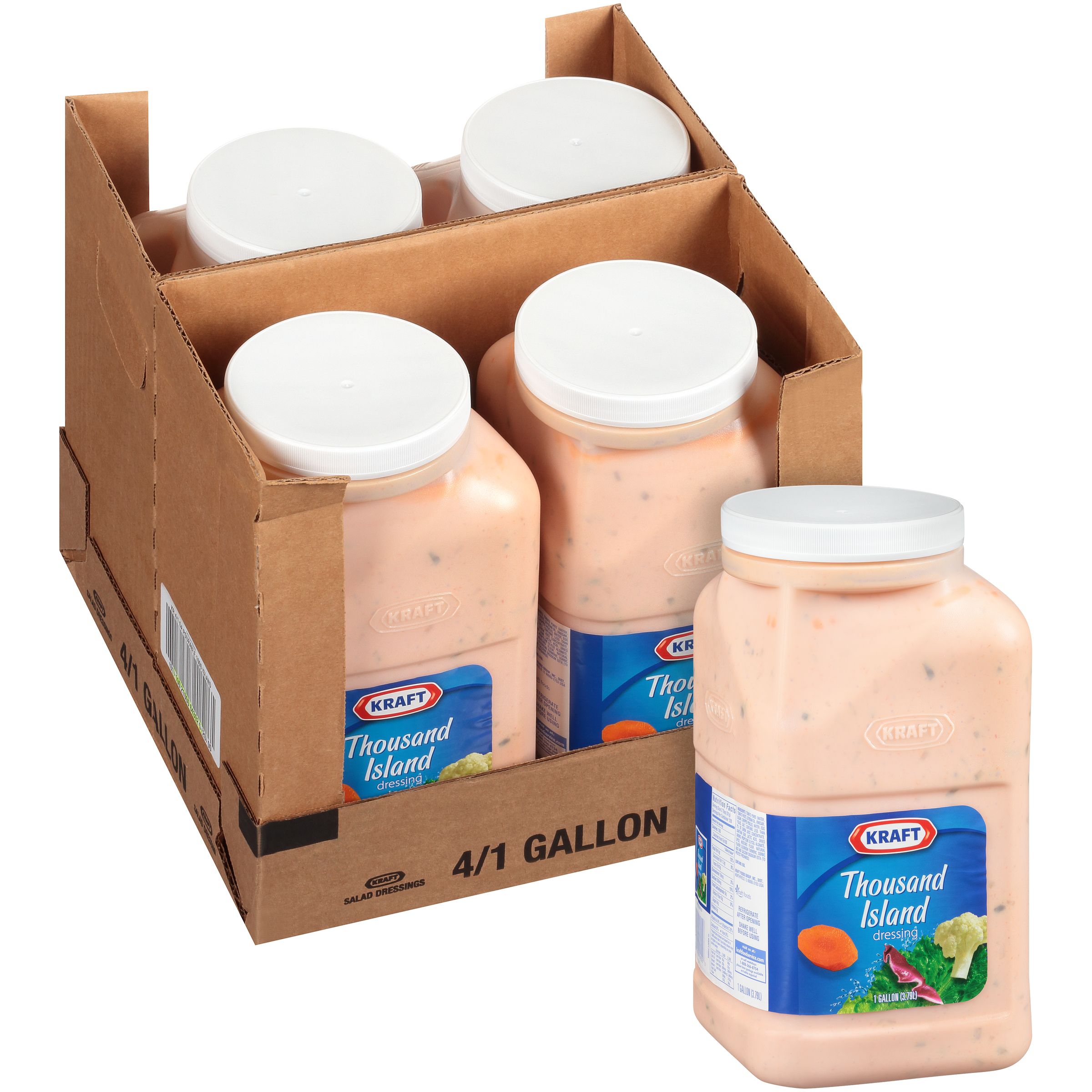 KRAFT Thousand Island Dressing, 1 gal. Pourable Jugs (Pack of 4