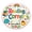 C, variant on 23.62in Kids Round Reading Corner Rug - Colorful Book Themed Circular Play Mat with Soft Velvet, Non Educational Carpet for Bedroom Playroom Classroom