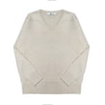 thumbnail image 1 of Suéter tipo jersey de cuello en V de punto para estudiantes, estilo universitario, para hombres y mujeres, JK, 1 of 6