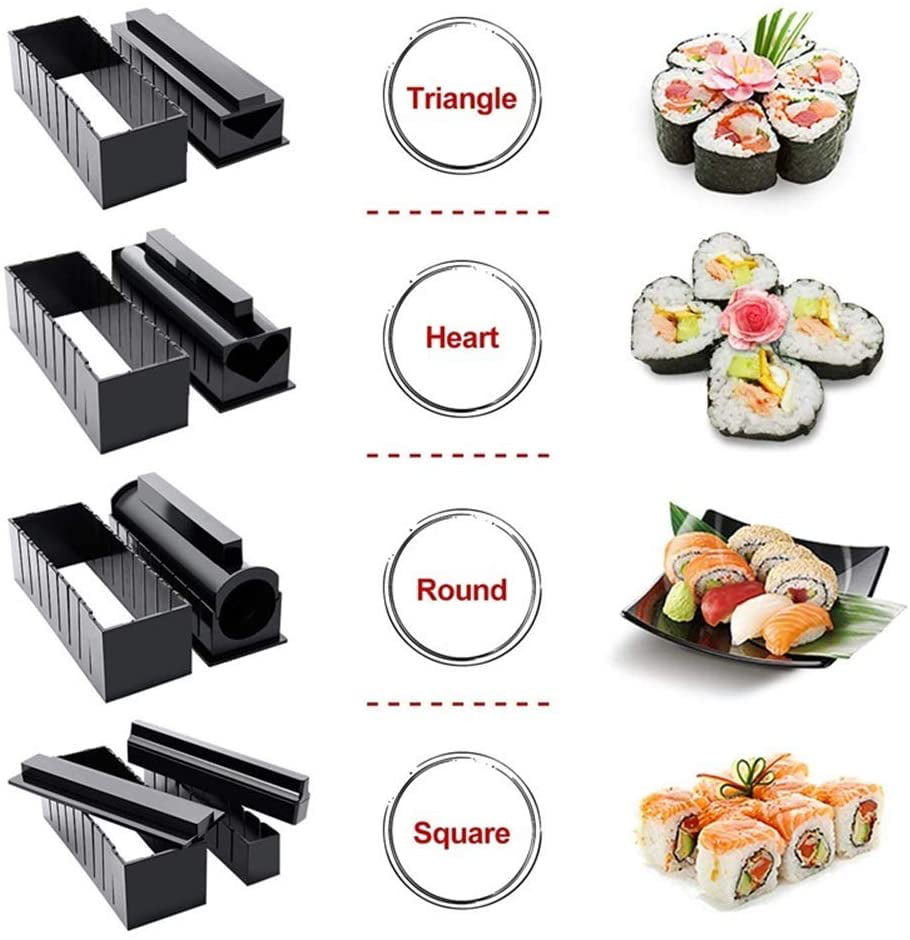 Sushi Maker Kit 10 pcs Complete Sushi Making Kit DIY Sushi Set For Beginners Easy Sushi Maker Easy and Fun Also as a gift