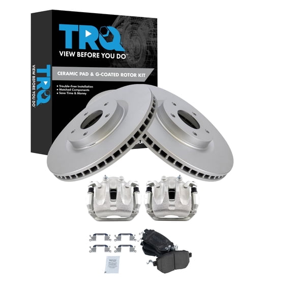 TRQ Brake Pad & Rotor Kit Ceramic Premium G-Coated Fits 2003-2004 Nissan Murano