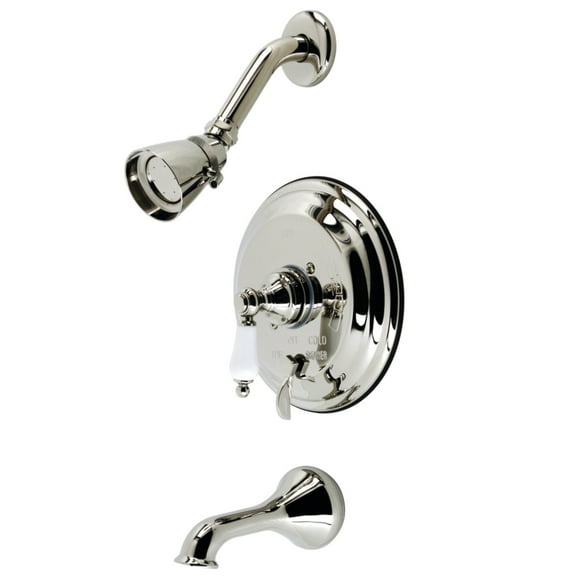 Kingston Brass KB36360PL Restoration Tub and Shower Faucet, Polished Nickel