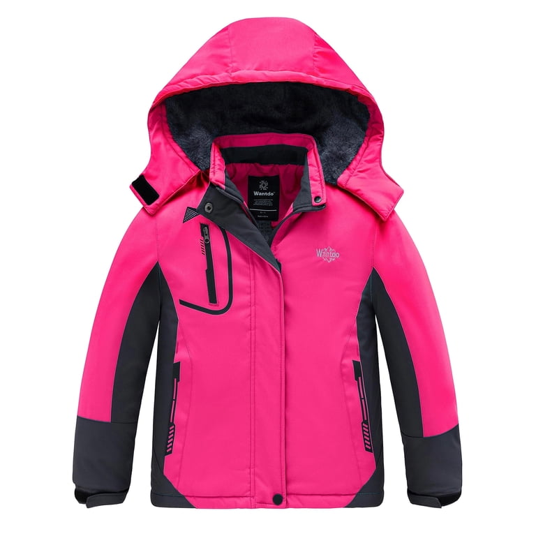 Wantdo Girl's Waterproof Hooded Ski Jacket in Rosy photo 1