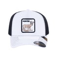 thumbnail image 2 of Unisex V2 Embroidered The Hunter, 5-Panel Trucker Hat, White/Black, Adjustable Fit, 2 of 3