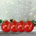 thumbnail image 4 of Glass Christmas Tree Ornaments - 67mm/2.63" [4 Pieces] Decorated Balls from Christmas by Krebs Seamless Hanging Holiday Decor (Candy Apple Red & Flame Red with Ho Ho Ho), 4 of 5