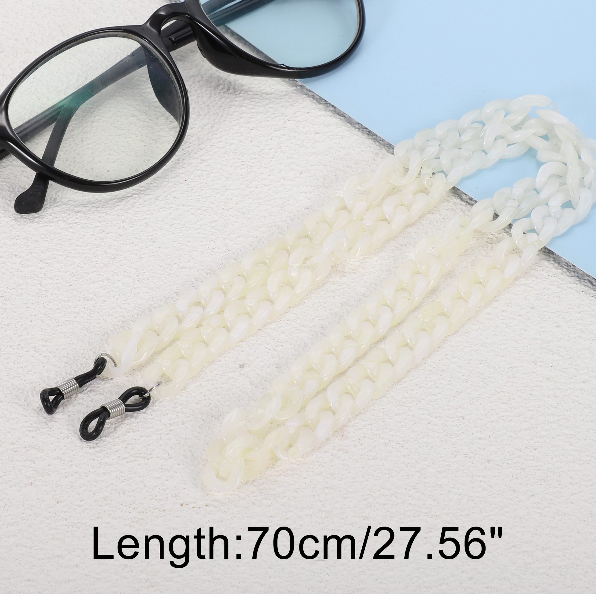 Unique Bargains Dopamine Color Pattern Eyeglass Chain 27.56" 1 Pc Beige