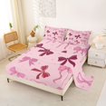 thumbnail image 2 of spefrowx Line Art Bowknot Queen Sheets for Girls, Pink Cartoon Star Print Queen Sheet Sets, 4-Piece, 1 Flat Sheet, 1 Fitted Sheet and 2 Pillowcases, 2 of 6