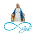 thumbnail image 1 of RELIGION - Home Living Room Religious Art Decoration Holy Mother Of All Statue & Infinite Loop God Lettering Art Design Vinyl Adhesive Bedroom Wall Decal Sticker 36" x 40", 1 of 4