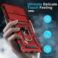 thumbnail image 3 of KOMI Compatible with Google Pixel 7a Case Built in Slide Camera Lens Cover+Screen Protector+Finger Ring Holder Kickstand,Heavy Duty Shockproof Full Body Protective Phone Cover,2023 Red, 3 of 5