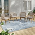thumbnail image 2 of Outdoor Dining Chair, All - Weather Resistance Nylon Weaving Chair, Set of 2, with Removable Cushions, Ergonomic Design & Stable Structure, for Indoor & Outdoor Use in Kitchen, Patio, Garden, Beige, 2 of 7