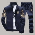 thumbnail image 2 of CONZONE Mens Sweatsuit 2 Peice Set Casual Track Suit for Men Camouflage Long Sleeve Zip Jacket Pants Cozy Fall Winter Athletic Jogging Outfits, 2 of 4