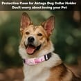 thumbnail image 2 of AirTag Dog Collar, Compatible with Apple AirTag 2021, Polyester Pet Cat Puppy Collar with Silicone AirTag Holder for Small, Medium, Large, & Extra Large Dogs, Pink Rose, S: 9.8''-15.7'' Neck, 2 of 5