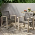 thumbnail image 3 of Camdyn Outdoor Acacia Wood and Wicker Dining Chair, Set of 2, Light Gray Wash and Mix Black, 3 of 10