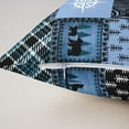 thumbnail image 5 of Bear Throw Pillow Covers 18"x18" Set of 2 Soft Cute Elk Print Throw Pillowcases for Teens Farmhouse Wild Animals Style Pillow Cases Cushion Covers Plaid Grid Geocmetric Blue Black Cushion Cases, 5 of 6