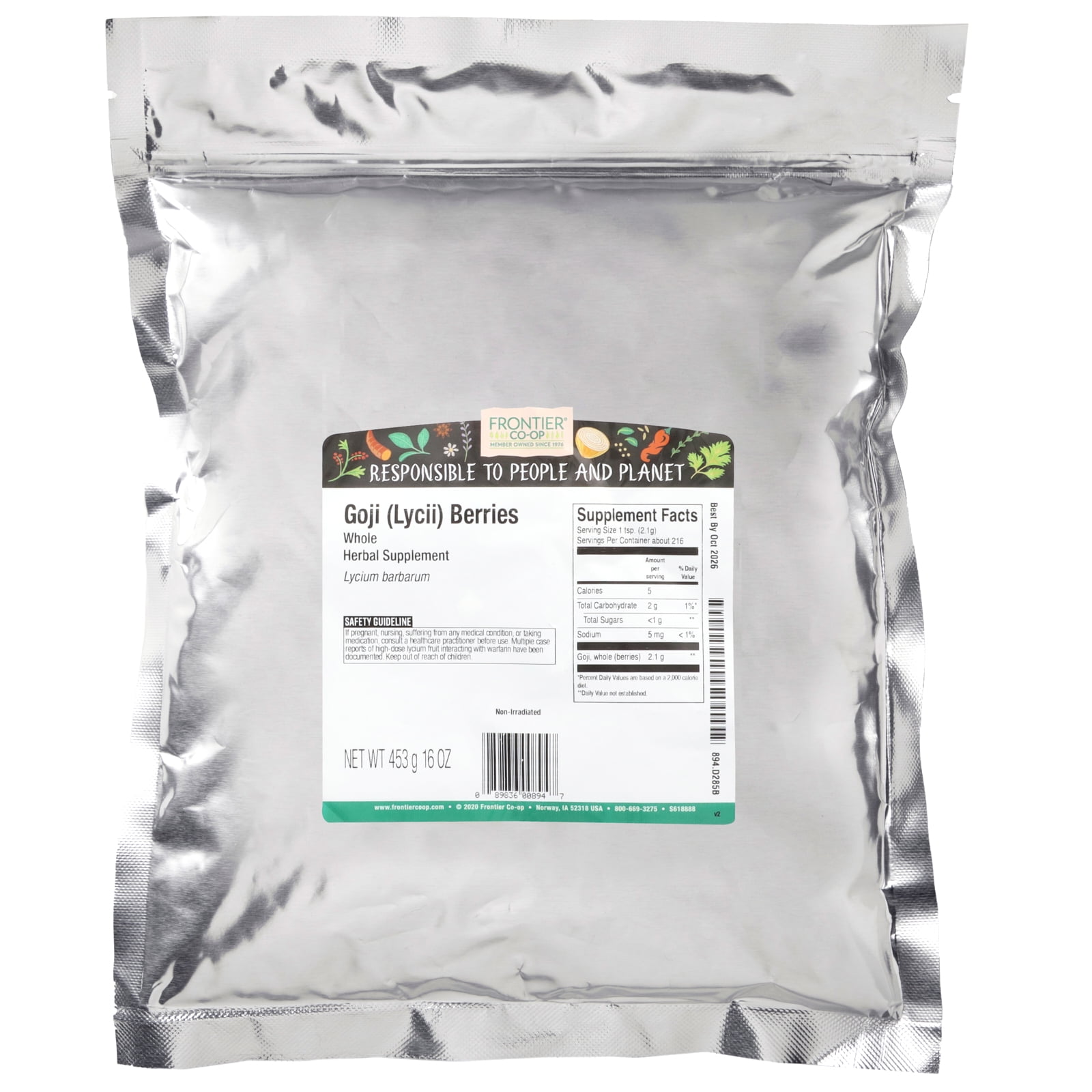 Frontier Co-op Whole Goji Berries, 16 oz. Bag