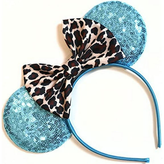 CLGIFT Leopard Minnie Ears, Animal Kingdom Ears, Lion King Minnie (Blue)