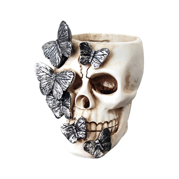 Clearance Under $5.99! 1 Pack Resin Skull Butterfly Candy Organizer Jar Halloween Decor