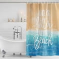 thumbnail image 4 of Blue Coastal Waterproof Fabric Shower Curtain,Life Is Better At The Beach Beach Waterproof Fabric Shower Curtain for Bathroom Curtains Bathtubs Hotel Shower Curtains with 12 Hooks Standard 66x72, 4 of 8