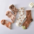 thumbnail image 5 of YooGuoGuo Women's 5Pairs Aesthetic Vintage Ruffle Socks Embroidered Frilly Floral Socks Coquettish Kawaii Ankle Cotton Socks, 5 of 7